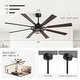 preview thumbnail 5 of 38, 52/65 Inch Ceiling Fan with Light, Modern Matte Black 8-Blade Fan, Reversible Wood Grain Blades, DC Motor, Remote Control