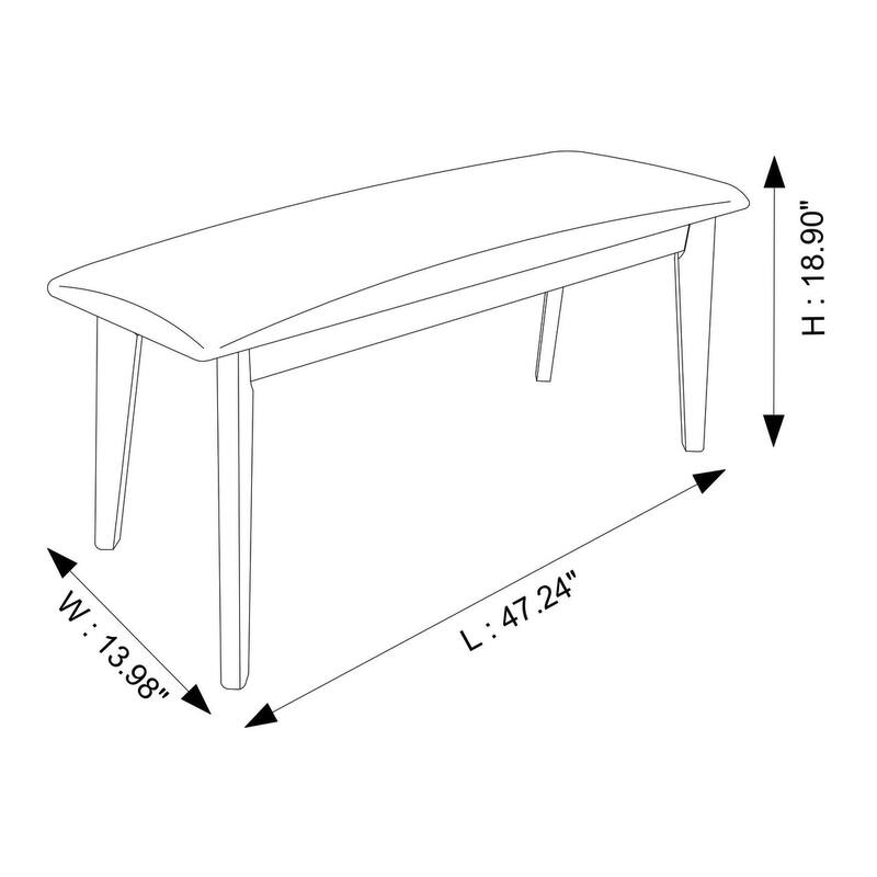 GDFStudio - Carlos Modern Fabric Upholstered Solid Wood Bench - 47.24"W