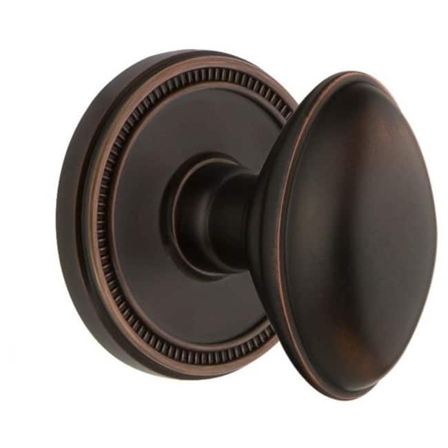 Grandeur Soleil Solid Brass Single Dummy Door Knob with Eden Prairie - Timeless Bronze