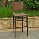 preview thumbnail 2 of 4, International Caravan Resin Wicker Bar-height Barstool (Set of 2) Antique Brown