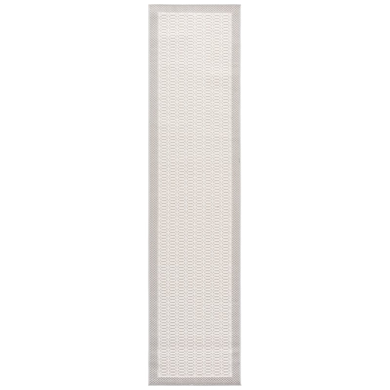 SAFAVIEH Veranda Hariette Washable Indoor/Outdoor Rug - Weather Resistant & Easy Cleaning - 2'2" x 9' Runner - Ivory/Grey