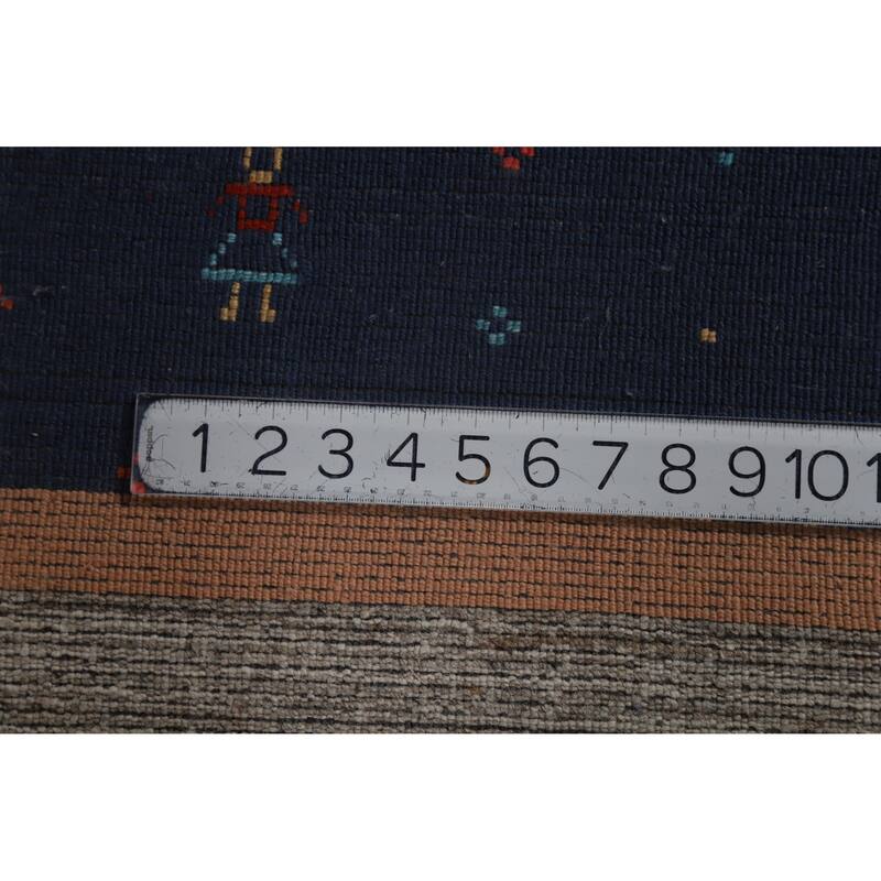Hand Knotted Oriental 100% Wool Carpet Tribal Tribal Greys & Charcoal Gabbeh Area Rug - 10' 1'' X 8' 5''