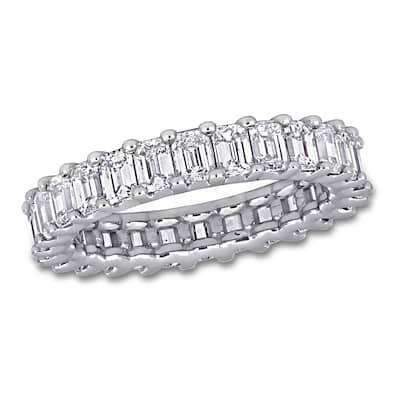 Miadora 3 3/4ct TDW Emerald-Cut Diamond Full-Eternity Band in 18k White Gold