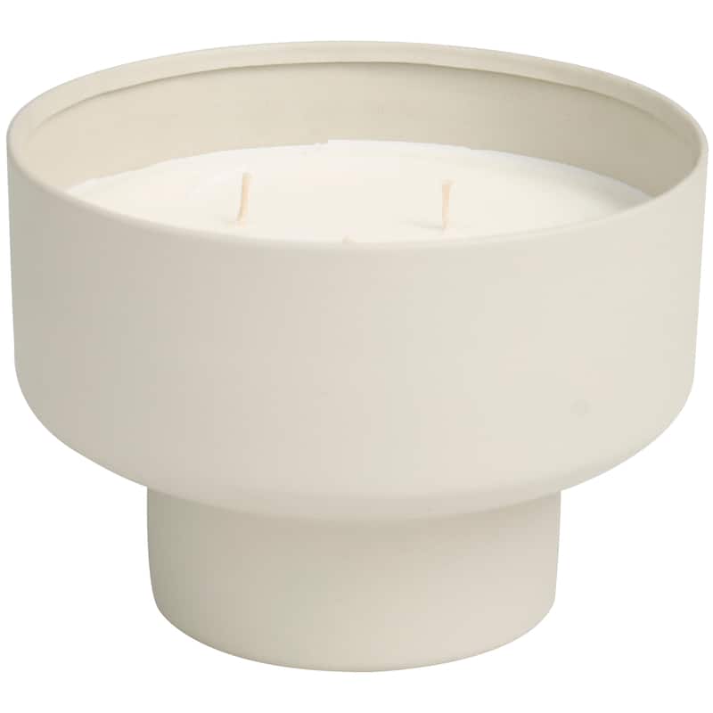 Metal Scented Matte 50 oz 3 Wick Candle with White Wax