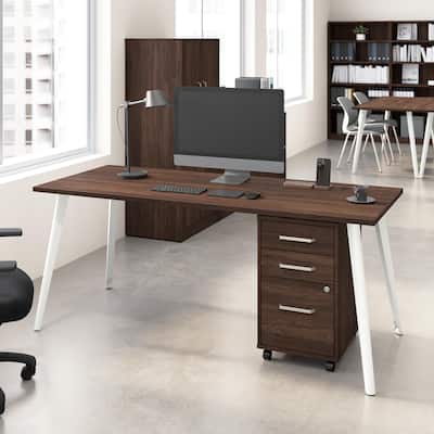 Bush Business Furniture Vista 72W Desk with Mobile File Cabinet