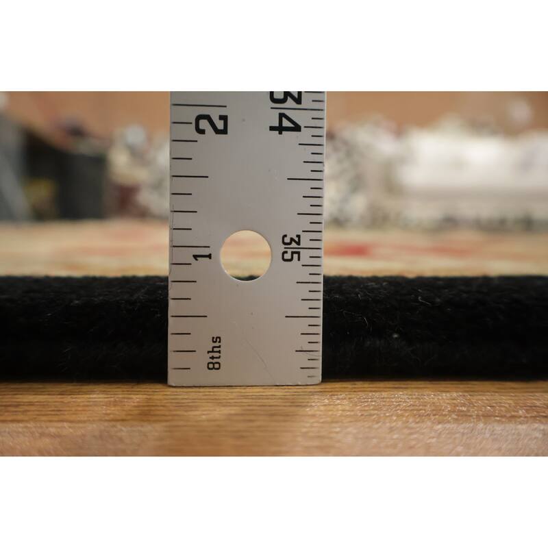 Hand Knotted Oriental 100% Wool Carpet Traditional All-Over Black Heriz (serapi) Area Rug - 9' 10'' X 8' 0''