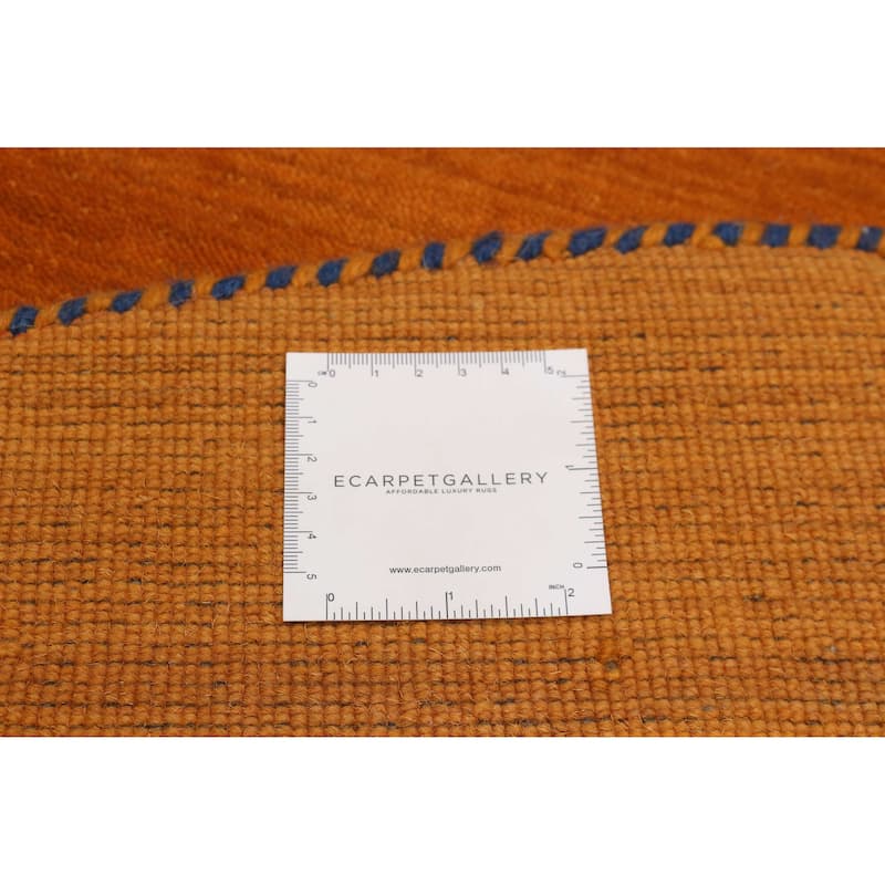 Kashkuli Gabbeh Orange Rug 4'10" x 4'10" - 4'10 x 4'10