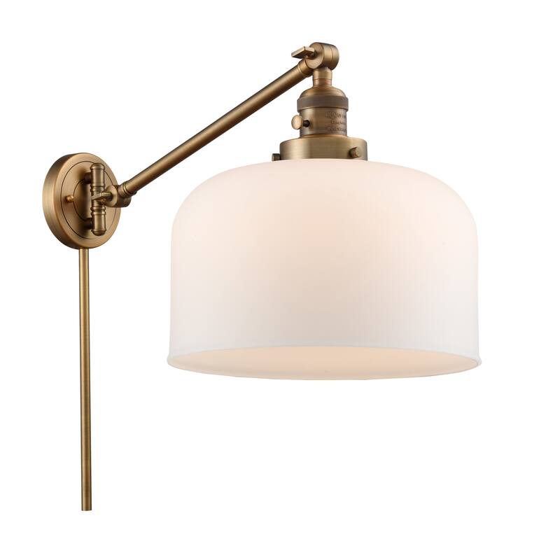 Innovations Lighting X-Large Bell Single Light 13" Tall Bathroom - Brushed Brass / Matte White Cased