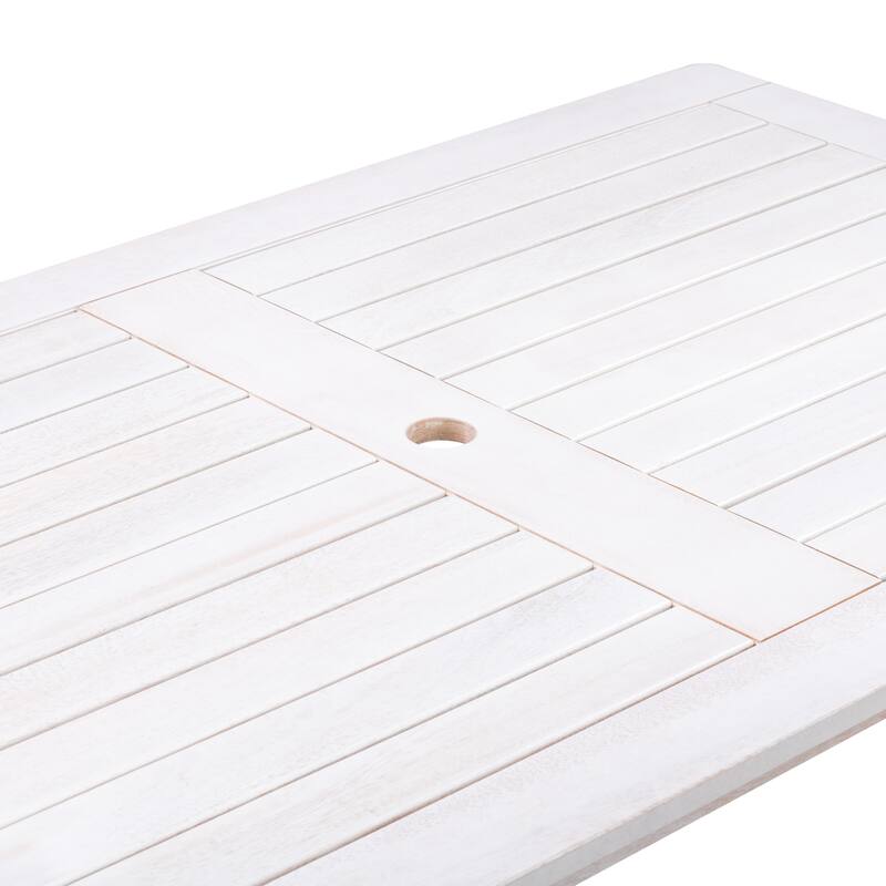 CorLiving Miramar Natural Hardwood Outdoor Dining Table - N/A