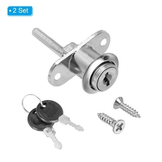 16mm Drawer Locks, 2 Pack Zinc Alloy Nickel Plated Drawer Lock, Silver ...