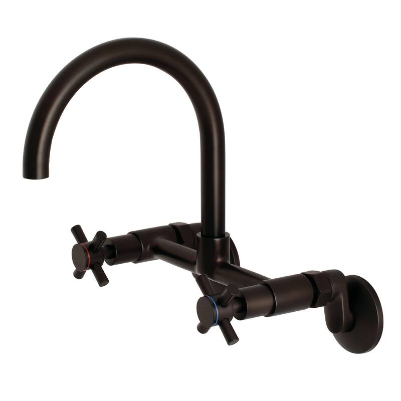 Kingston Brass Concord 8 in. Adjustable Center Wall Mount Kitchen Faucet - Oil Rubbed Bronze