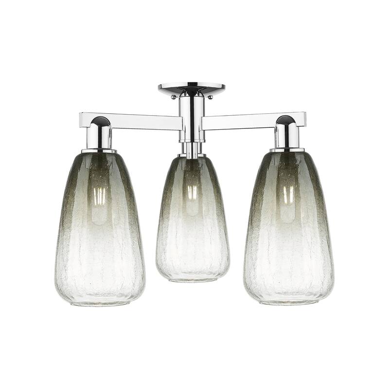 Innovations Lighting Downtown Urban - Brookhaven Almond - 3 Light 24" Semi-Flush Mount