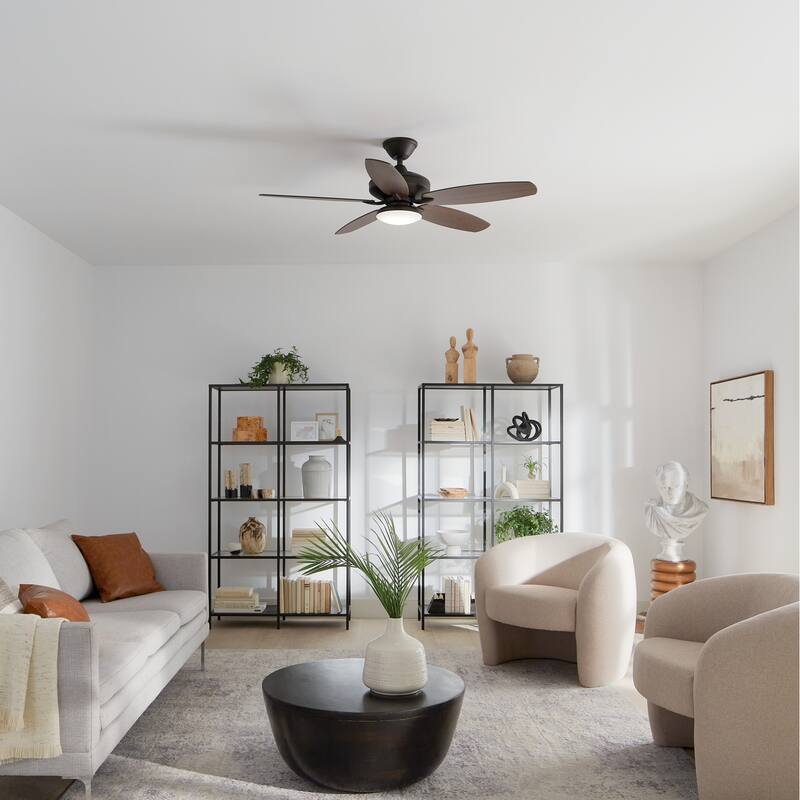Kichler Renew Designer 52 inch LED Ceiling Fan Satin Natural Bronze with Reversible Blades