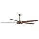 preview thumbnail 7 of 13, 65" Brushed Nickel Modern 5-Blade LED Ceiling Fan with Light and Remote