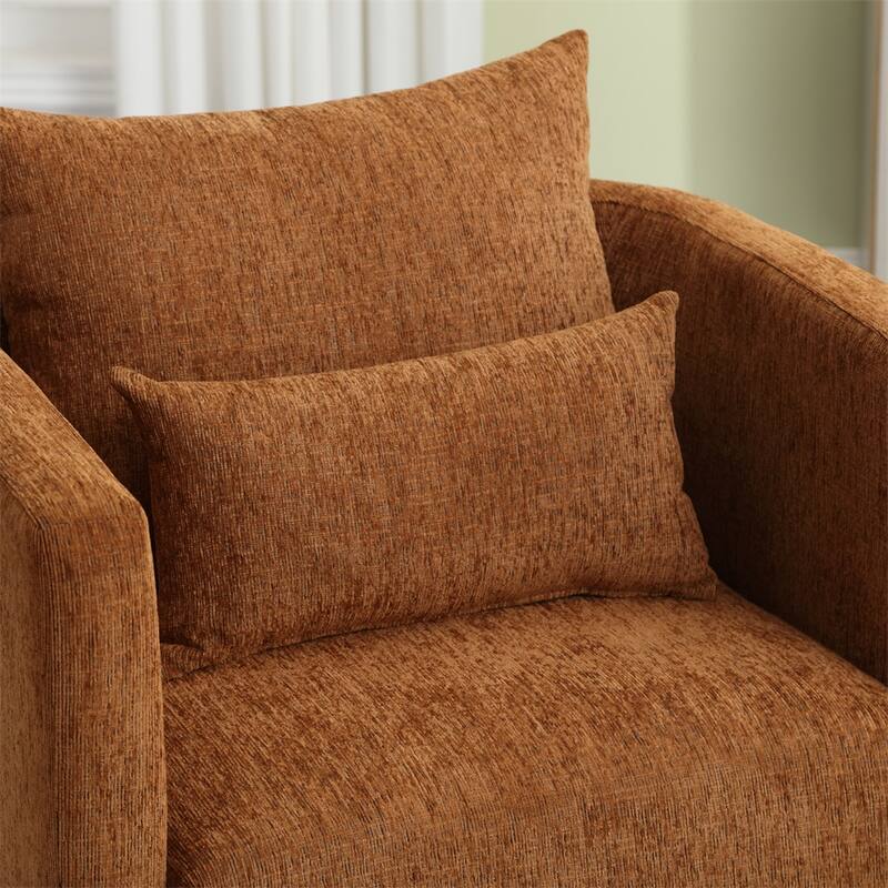 Swivel Barrel Chair,Comfy Round Accent Sofa Chair for Living Room