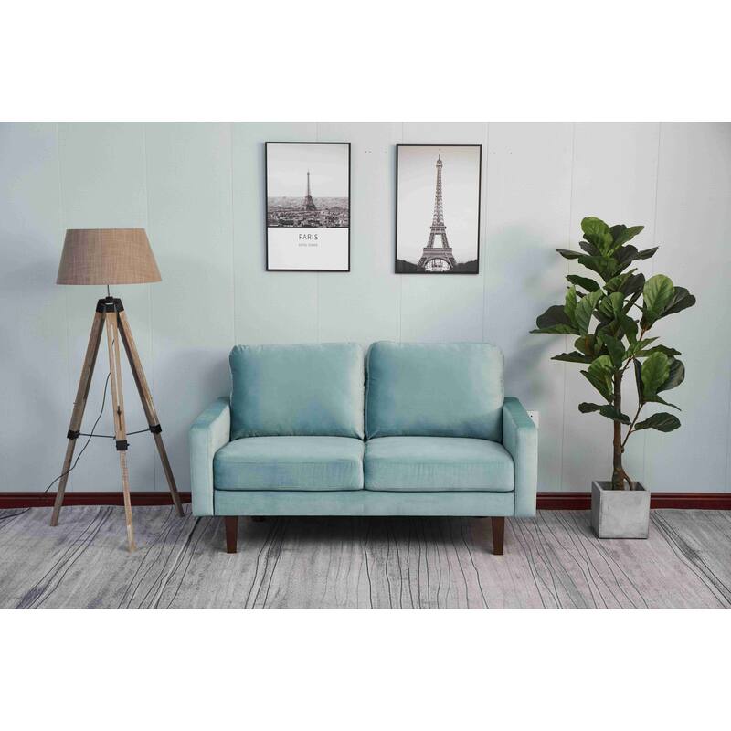 Velvet Square Arm Loveseat