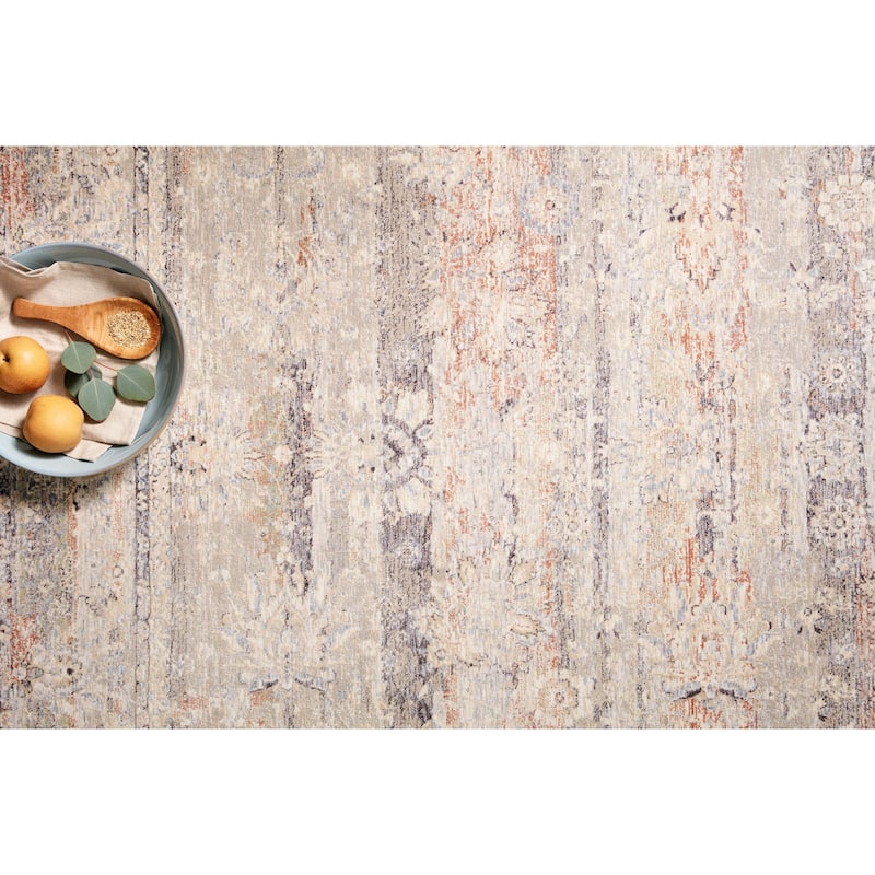Alexander Home Artysan Vintage Distressed Botanical Oriental Area Rug - 7' 10" x 10' - Rectangle