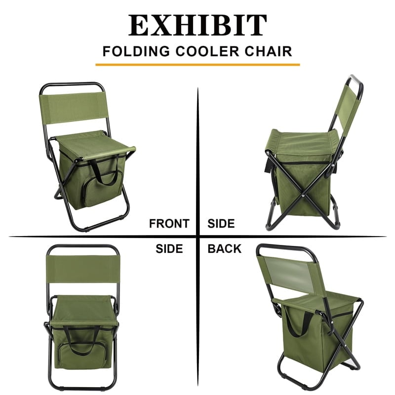 Portable Backrest Fishing Backpack Chair Seat Cooler Bag