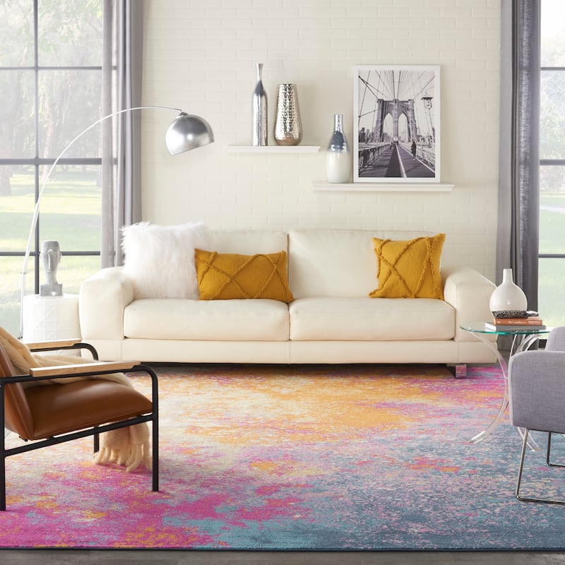 Nourison Passion Colorful Modern Abstract Area Rug - 12' x 15' - Orange/Multi