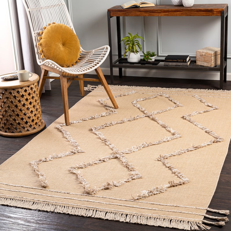 Artistic Weavers Talulla Handmade Farmhouse Tribal Area Rug - 8'6" x 12' - Wheat