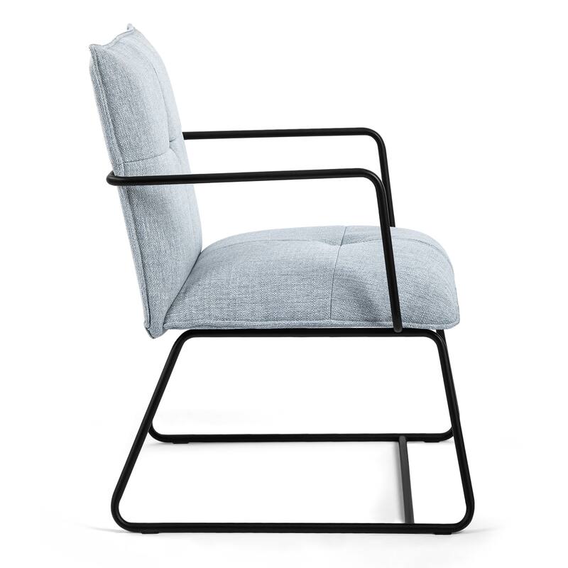 Linen Upholstered Accent Chair Armchair with Metal Frame - 31.5"H x 25.87"W x 19.3"D