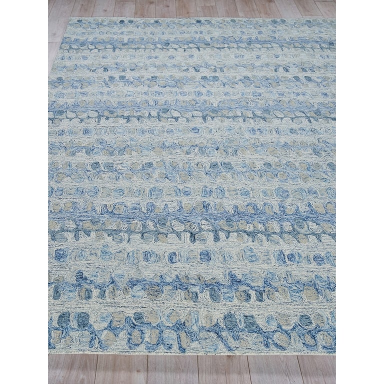 Exquisite Rugs Colorplay Handmade Hand-tufted New Zealand Wool on Canvas Navy Area Rug