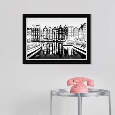 Wynwood Studio Prints Cities and Skylines Black and White Netherlands Black and Modern & Contemporary Wall Art Canvas Print