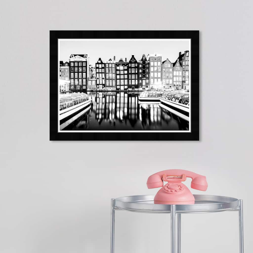 Wynwood Studio Prints Cities and Skylines Black and White Netherlands Black and Modern & Contemporary Wall Art Canvas Print