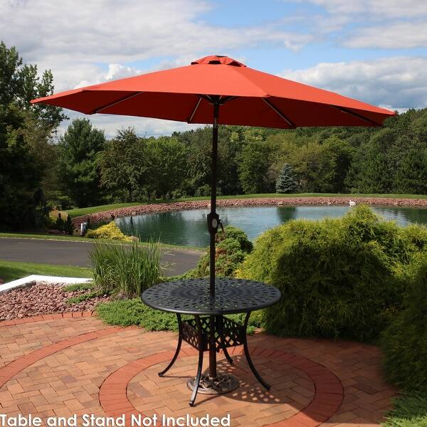 Shop Black Friday Deals On Sunnydaze 9 Fade Resistant Outdoor Patio Umbrella Solar Leds Rust Orange Overstock 28546997