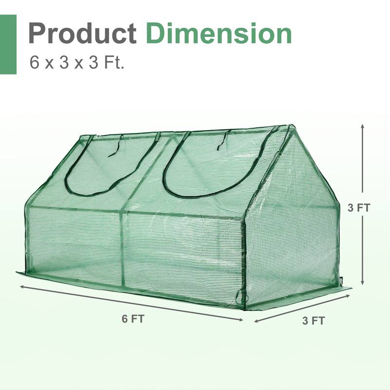Aoodor Mini Greenhouse with 2 Zipper Doors,