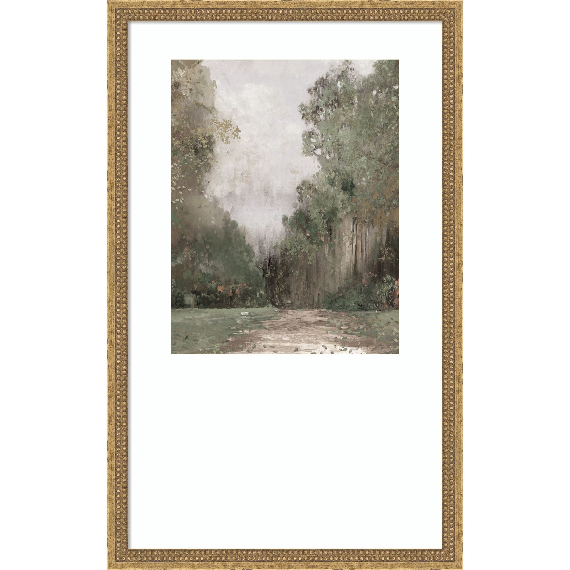 Misty Garden Pathway by PI Studio Wood Framed Wall Art Print