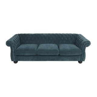 Tufted Back Sofa with Solid Wood Legs for Comfortable 3-Seater Seating ...