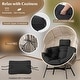 preview thumbnail 12 of 16, Gymax Wicker Stationary Egg Chair Lounge Basket Sofa Chair w/