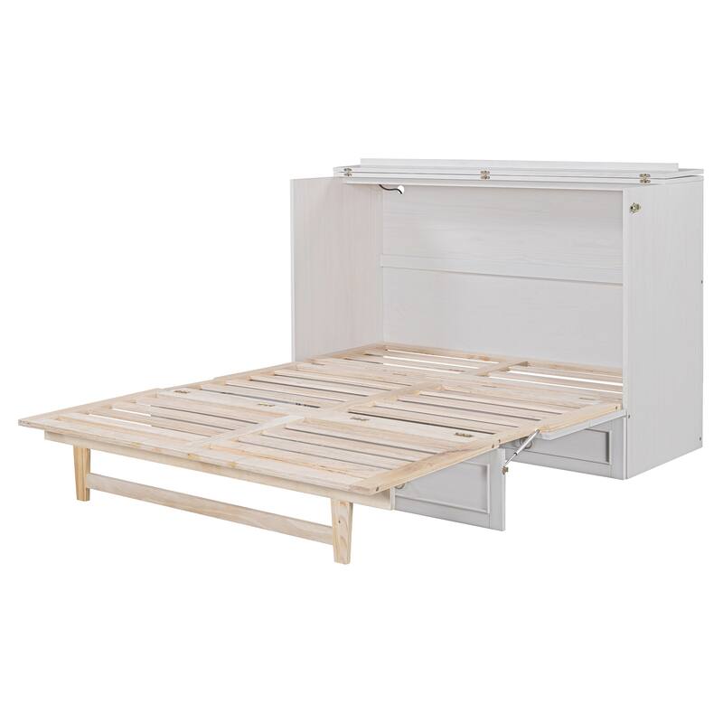 Queen Size Murphy Bed with Versatile Storage & Large Drawers