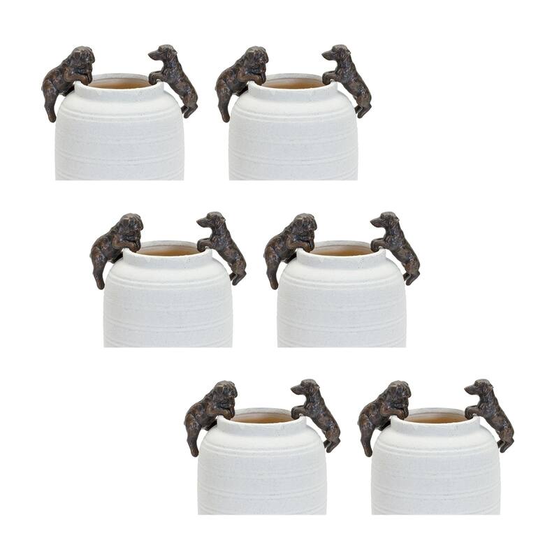 Set of 6 Brown Terrier and Wiener Dog Pot Hangers 3.5"