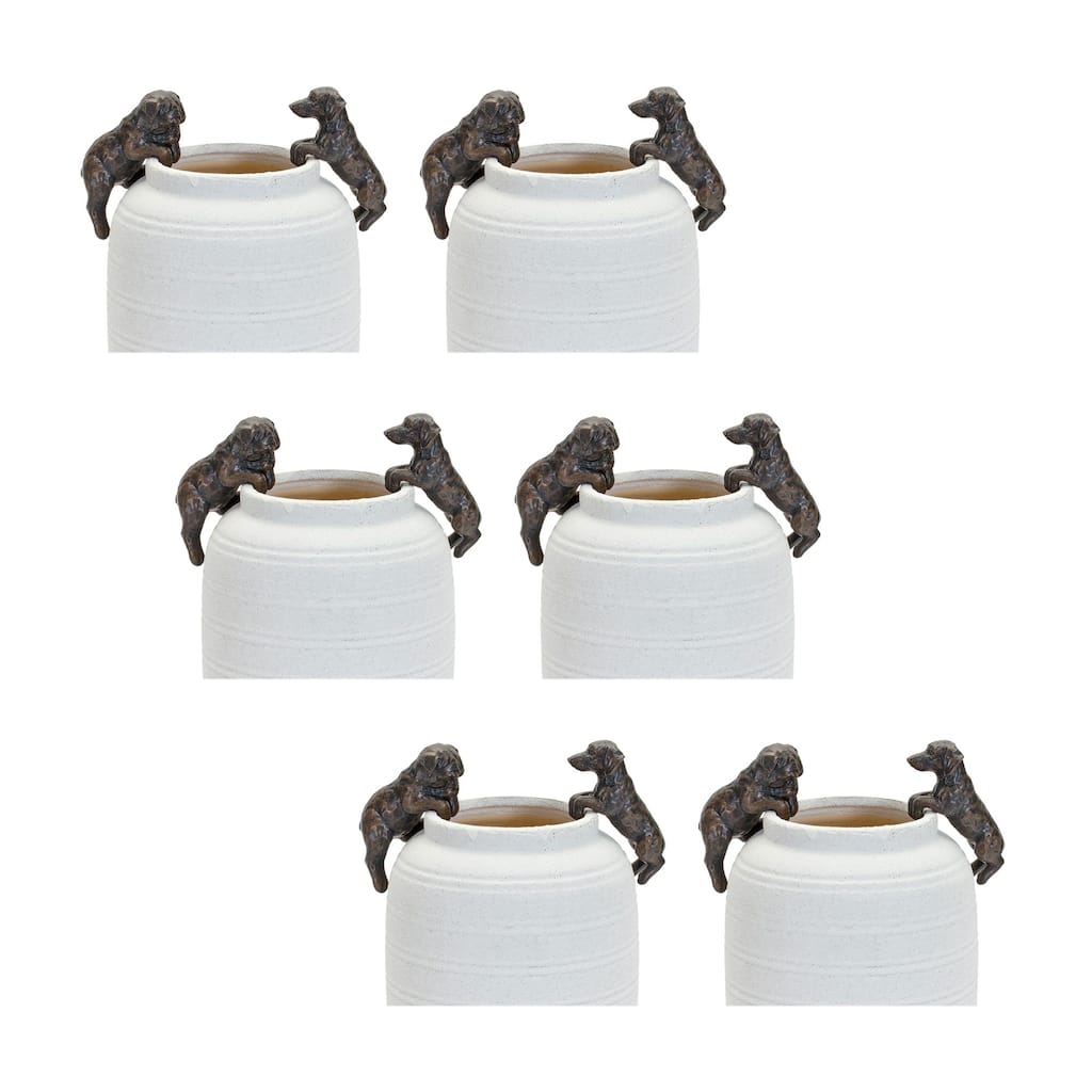 Set of 6 Brown Terrier and Wiener Dog Pot Hangers 3.5"