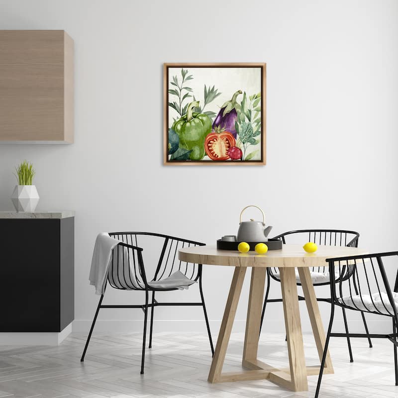 Stupell Organic Garden Vegetables Framed Floater Canvas Wall Art Design By Kim Allen