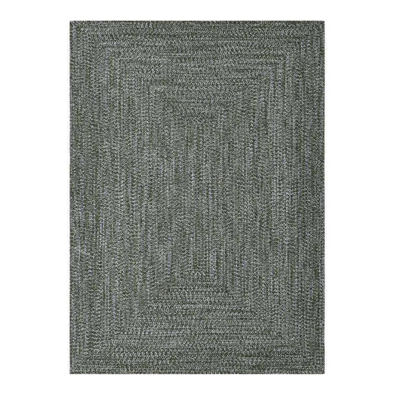 Superior Modern Rustic Bohemian Reversible Multi-Tone Braided Indoor Outdoor Area Rug