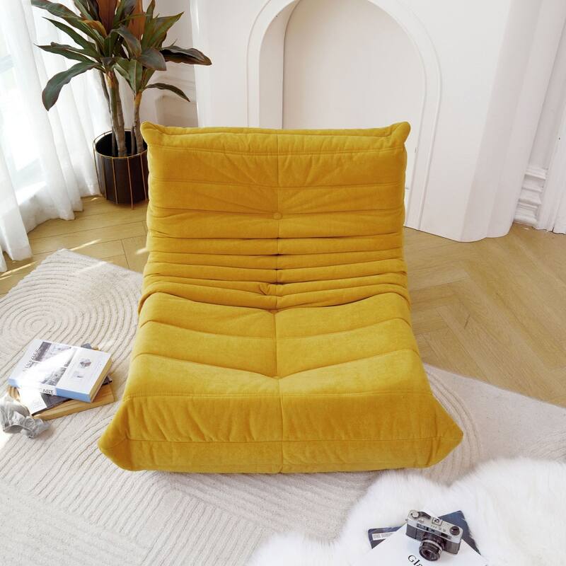 35.4 in.W Floor sofa Bean Bag Chair Fireside Bean Bag Lounger - Yellow