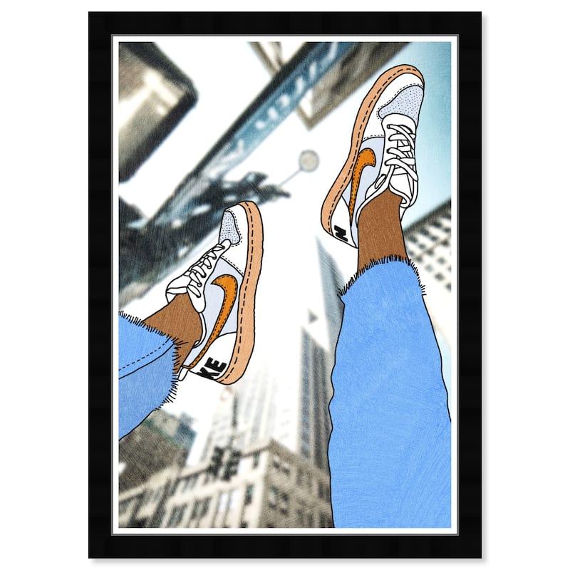 Wynwood Studio Prints Fashion and Glam Many Steps Blue and Modern & Contemporary Wall Art Canvas Print