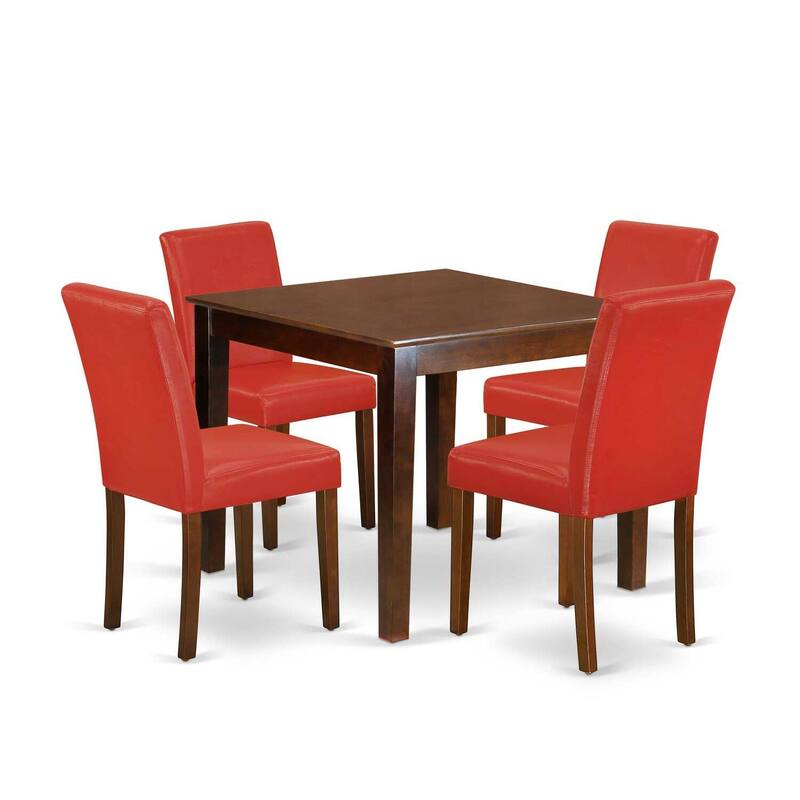 Modern Dining Set 5 Piece - Mid Century Table & Chairs - 36x36 Inch Wood Dining Room Furniture