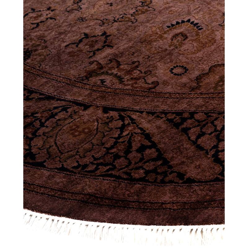 Overdyed One-of-a-Kind Hand-Knotted Area Rug - Brown - 6' 1" x 6' 1"