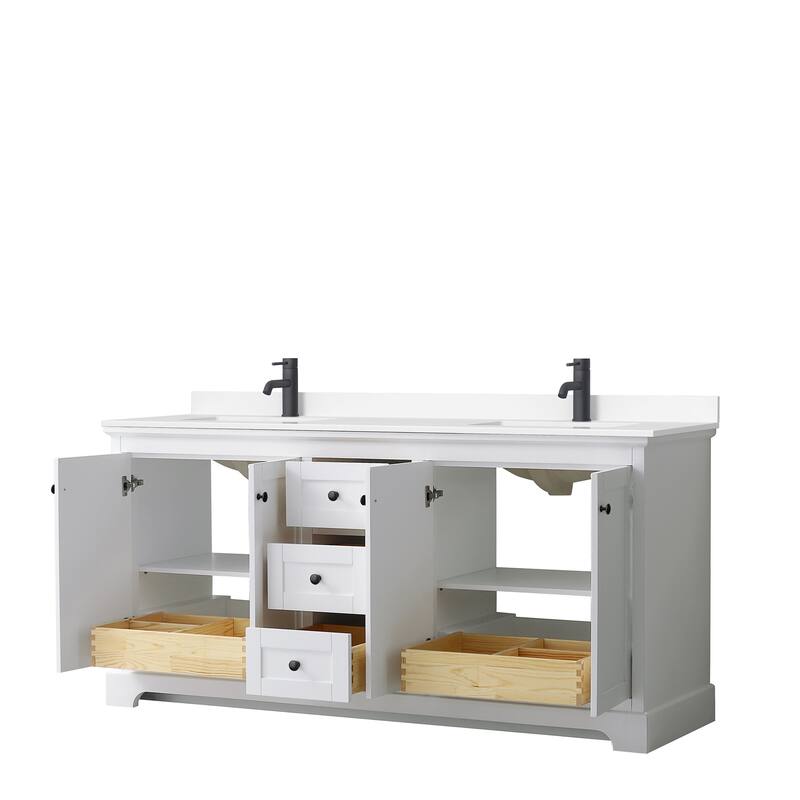 Avery 72 Inch Double Vanity, Cultured Marble Top
