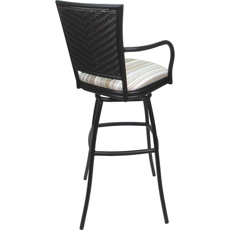 Set of 3 Outdoor Indoor Bar Stool Counter, Extra Tall - Erin with Arms