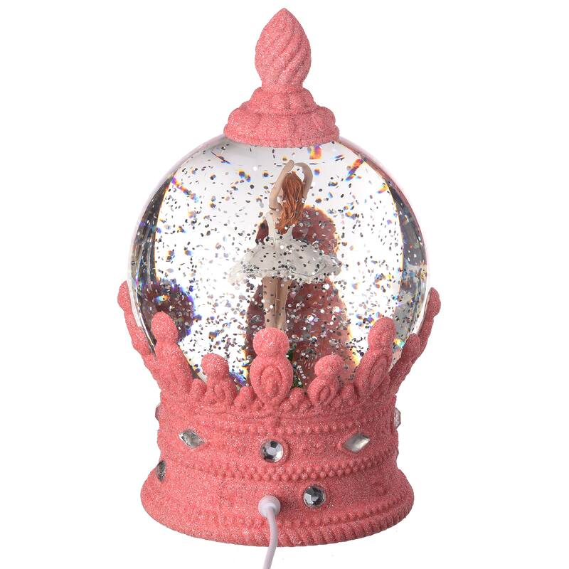 8.5" LED Battery Operate Timer Usb Royal Ballet Water Globe