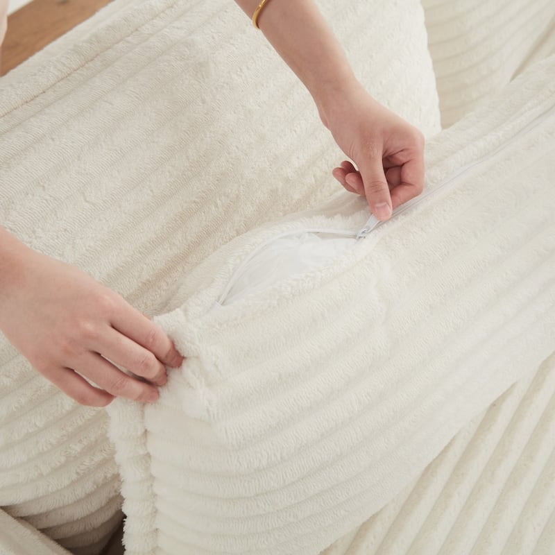 109.4" L-Shaped Cloud Sectional Sofa with Ottoman, No Assembly Required