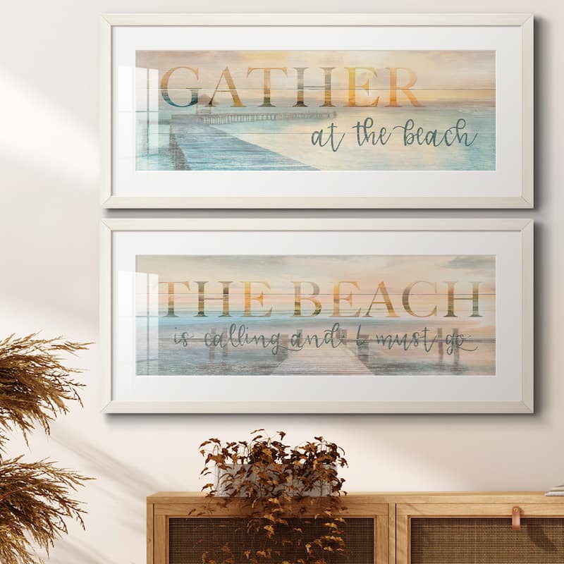 Gather at the Beach-Premium Gallery Framed Print - Ready to Hang