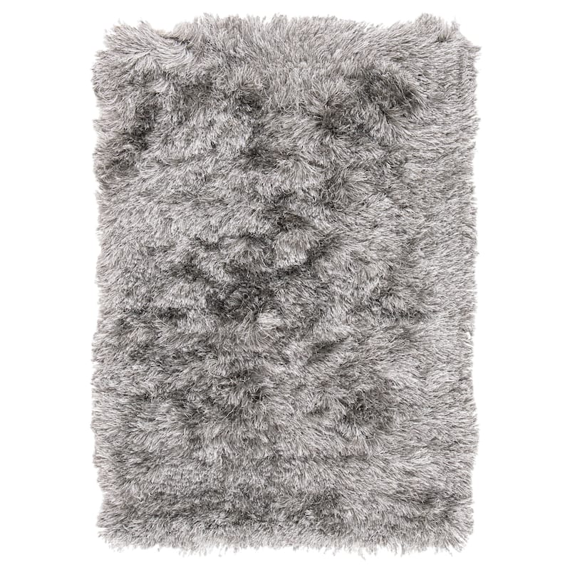 SAFAVIEH Handmade Nataly Shag Danara 2.5-inch Thick Rug - 2'6" x 4' - Silver