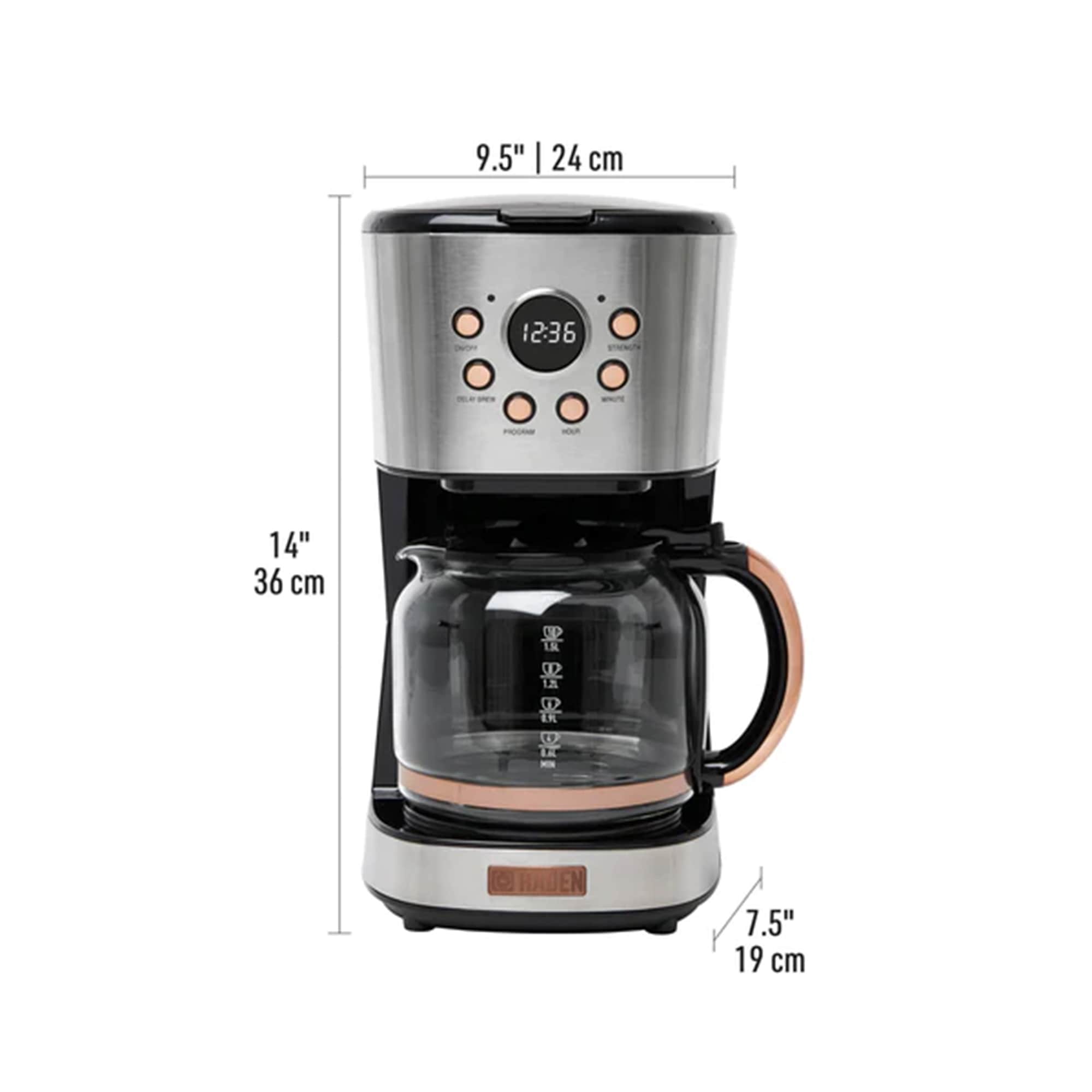 Haden 12 cup programmable home coffee new arrivals maker machine