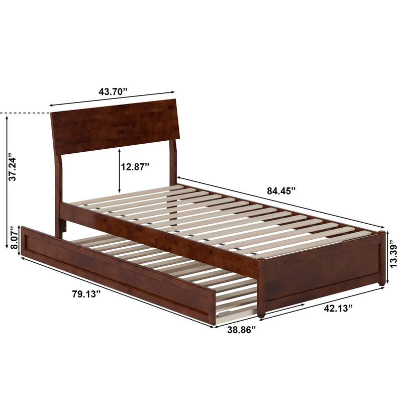 Norla Wood Platform Bed with Trundle